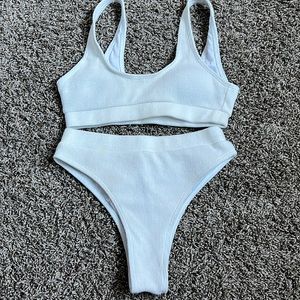 Shein white bikini two piece set